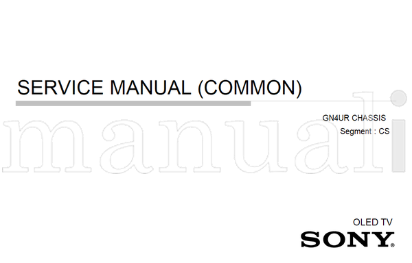 Sony GN4UR 9-888-755-01 9-888-755-Ax 9-888-755-Cx 9-888-755-Ex (124 pages) TV Service Manual