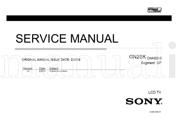 Sony GN2SK 9-888-588-01 (176 pages) TV Service Manual