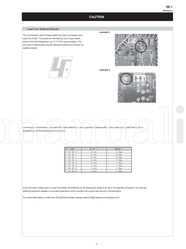 Sony KDL-15G2000 RM-ED007 KDL-20G2000 (98 pages) TV Service Manual