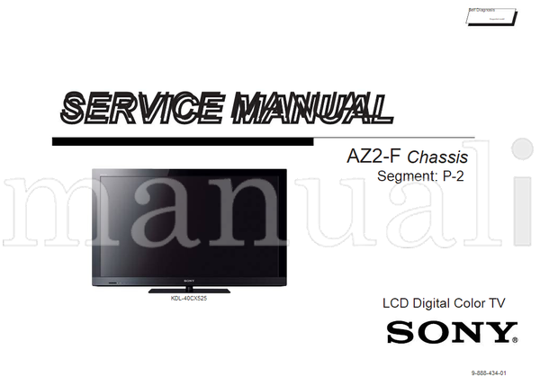 Sony 9-888-434-01 (100 pages) TV Service Manual