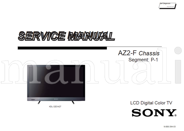 Sony 9-888-394-03 (131 pages) TV Service Manual