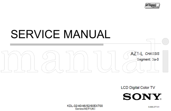 Sony KDL-32 60EX700 9-888-277-51 (78 pages) TV Service Manual