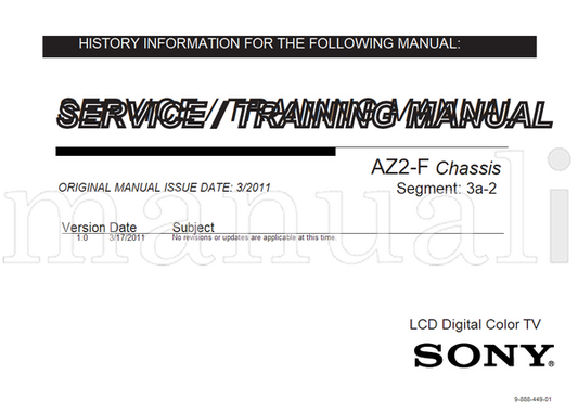 Sony 9-888-449-01 (121 pages) TV Service Manual