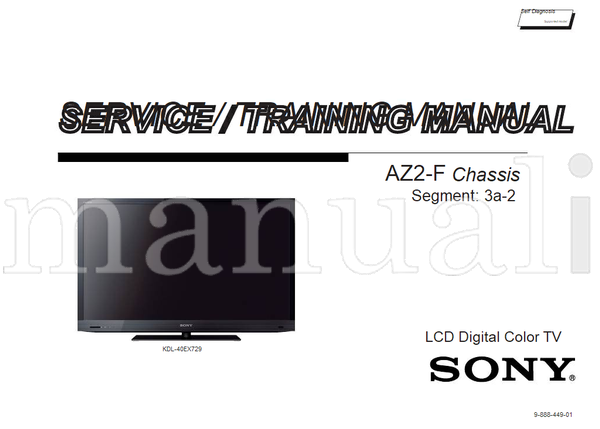 Sony 9-888-449-01 (121 pages) TV Service Manual