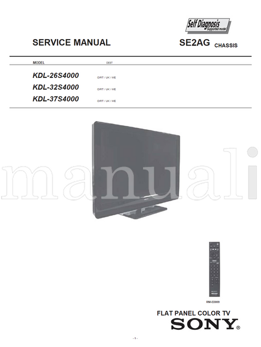 Sony KDL-26 37S4000 9-883-405-01 (60 pages) TV Service Manual