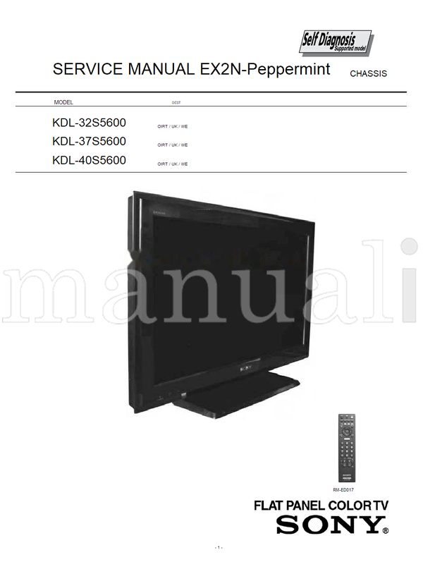 Sony 9-883-454-01 9-883-454-02 9-883-454-03 9-883-454-04 KDL-32 (57 pages) TV Service Manual