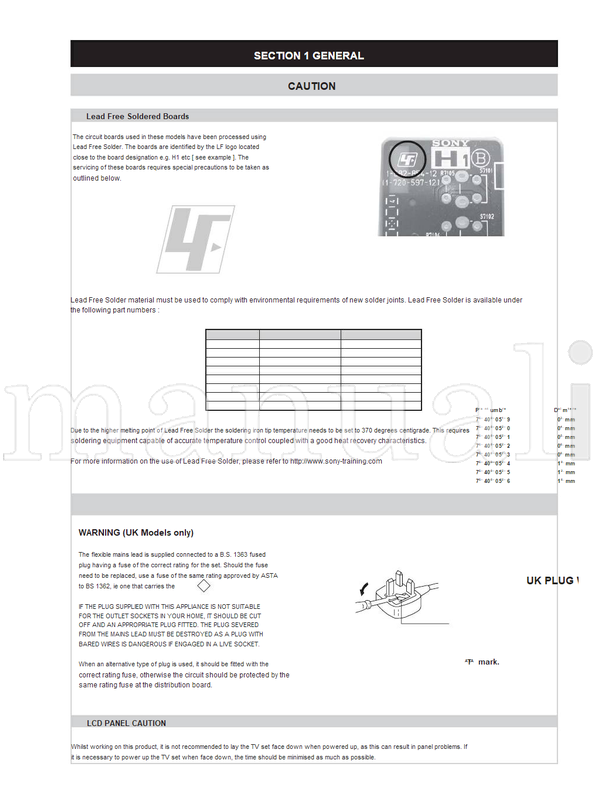 Sony KDL-32V5500 KDL-37V5500 KDL-40V5500 EX2L-Coriander (73 pages) TV Service Manual