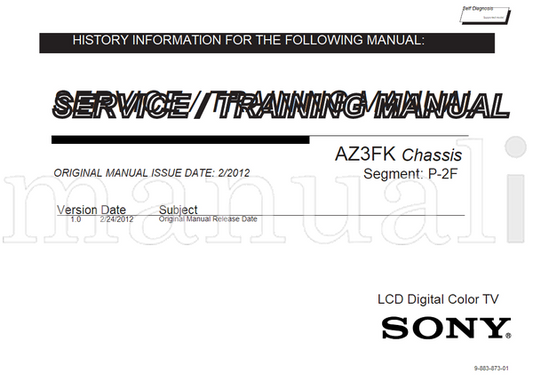 Sony AZ3FK 9-883-873-01 (37 pages) TV Service Manual