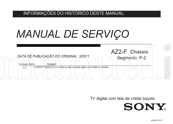 Sony 9-888-415-01 (64 pages) TV Service Manual
