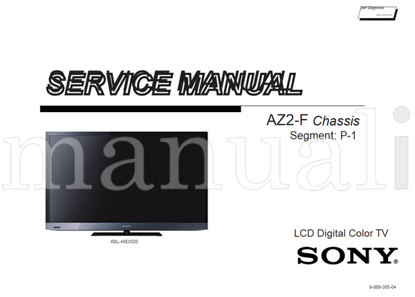 Sony 9-888-385-04 (187 pages) TV Service Manual