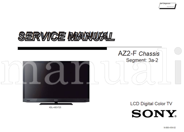 Sony 9-888-439-02 (104 pages) TV Service Manual