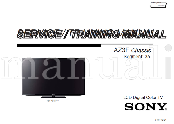 Sony 9-888-462-04 (56 pages) TV Service Manual