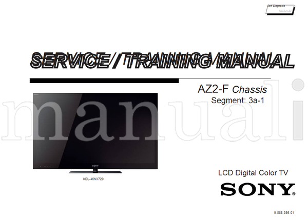 Sony 9-888-386-01 (199 pages) TV Service Manual