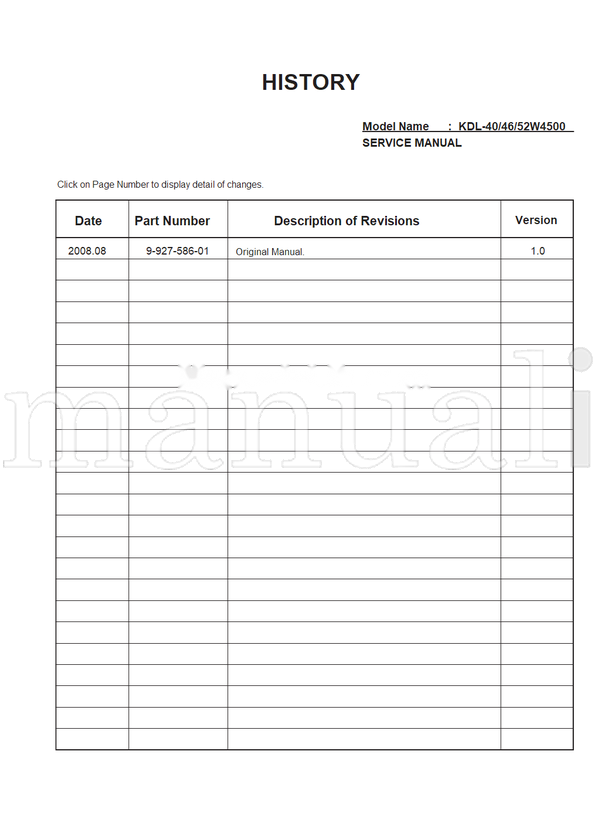Sony KDL-40 52W4500 9-927-586-01 (76 pages) TV Service Manual
