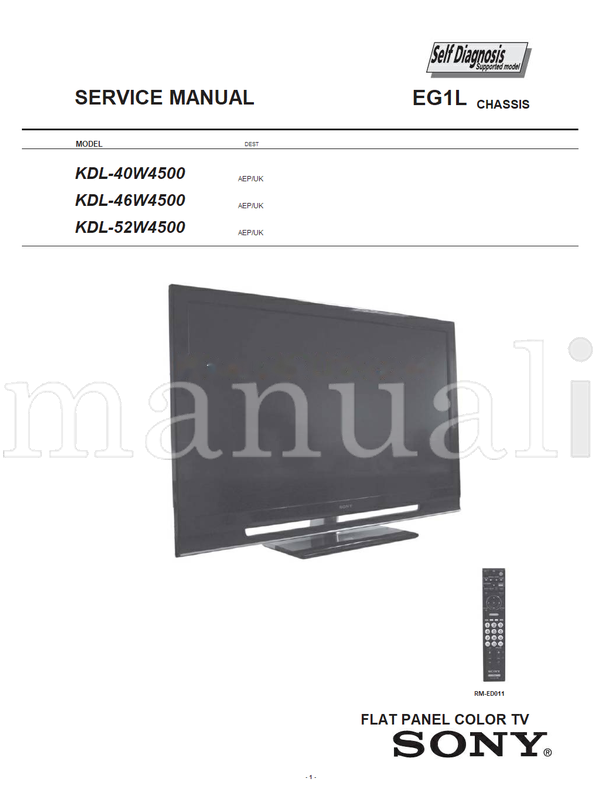 Sony KDL-40 52W4500 9-927-586-01 (76 pages) TV Service Manual
