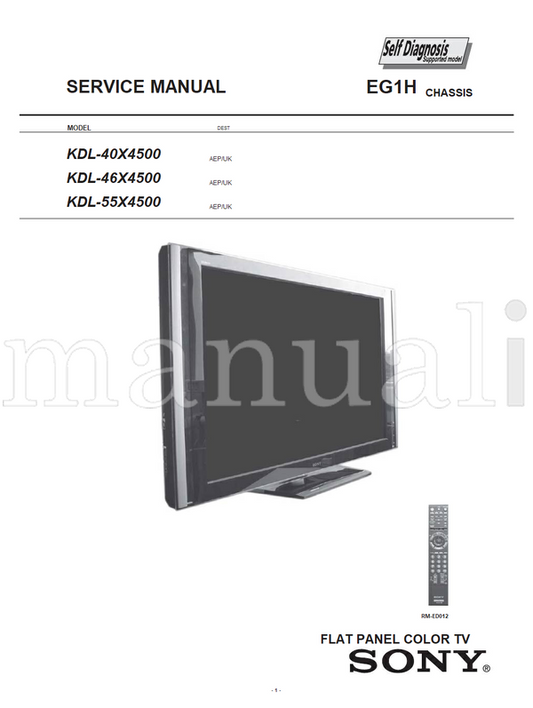 Sony 9-883-412-01 9-883-412-02 KDL-40 55X4500 (133 pages) TV Service Manual