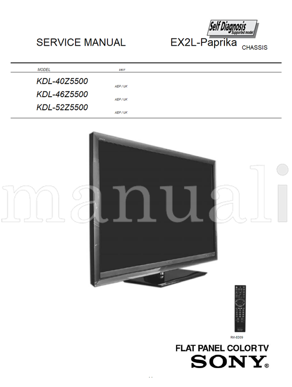 Sony 9-883-446-01 9-883-446-02 KDL-40 52Z5500 (76 pages) TV Service Manual