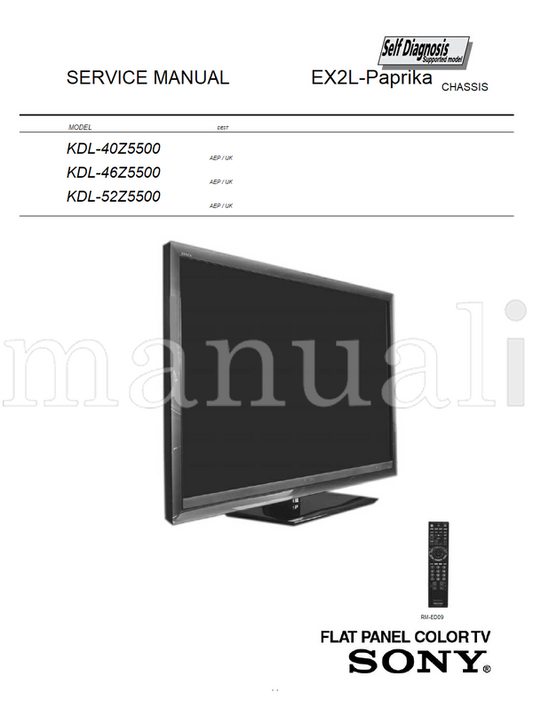 Sony 9-883-446-01 9-883-446-02 KDL-40 52Z5500 (76 pages) TV Service Manual