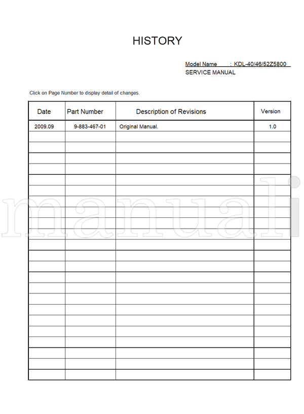 Sony KDL-40 52Z5800 9-883-467-01 (78 pages) TV Service Manual
