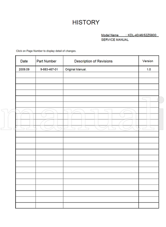 Sony KDL-40 52Z5800 9-883-467-01 (78 pages) TV Service Manual