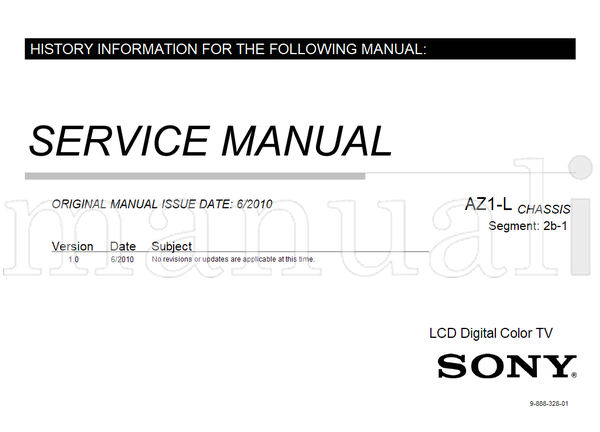 Sony 9-888-328-01 (49 pages) TV Service Manual