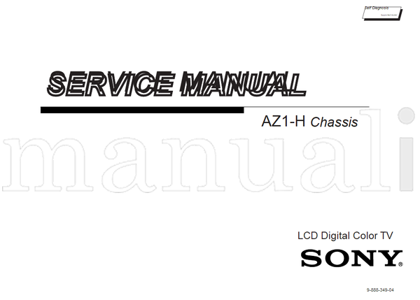 Sony 9-888-349-04 (100 pages) TV Service Manual