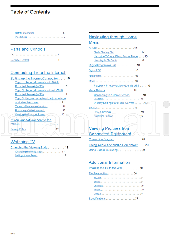 Sony KDL-48W650D 40W650D 32W600D (40 pages) TV Operating Manual