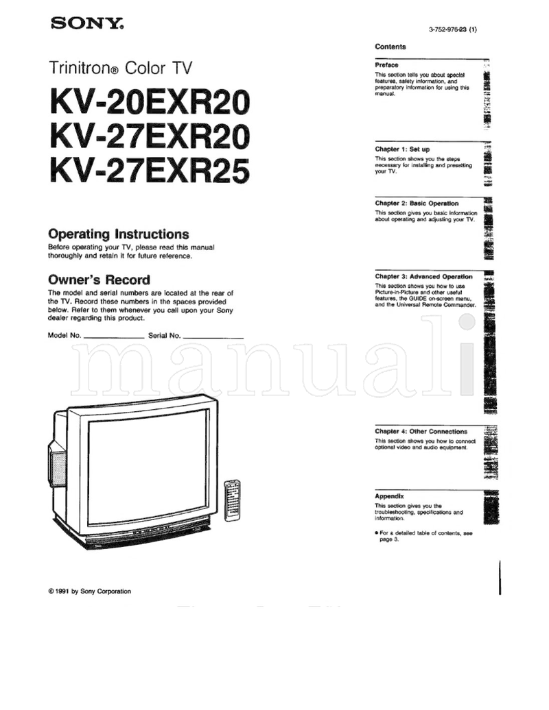 Sony KV-20EXR20 KV-27EXR20 KV-27EXR25 (36 pages) TV Operating Manual