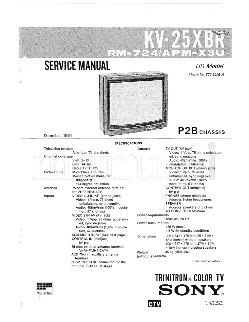 Sony P2BcHAss1s (126 pages) TV Service Manual