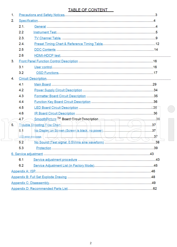 Toshiba 053-200110 13A21 42HM66 (64 pages) TV Service Manual