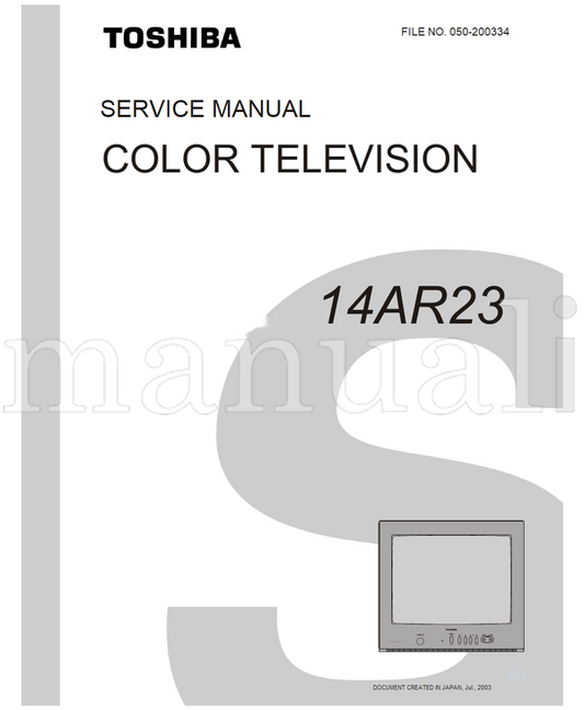 Toshiba 050-200334 14AR23 (29 pages) TV Service Manual