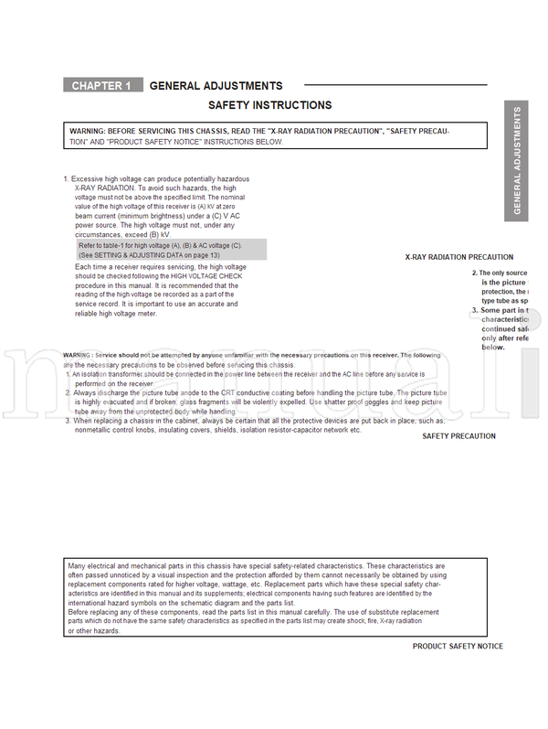 Toshiba 060-200568GR 14C3E1 14C3ES1 14C3T1 14C2E1 (45 pages) TV Service Manual