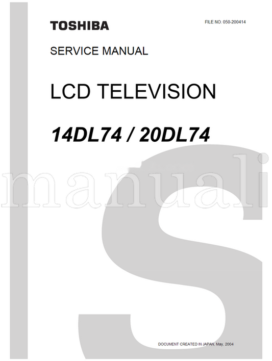 Toshiba 050-200414 14DL74 20DL74 (42 pages) TV Service Manual