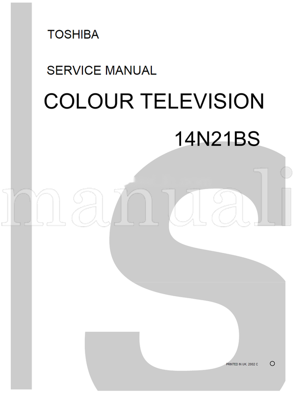 Toshiba 14N21BS (34 pages) TV Service Manual