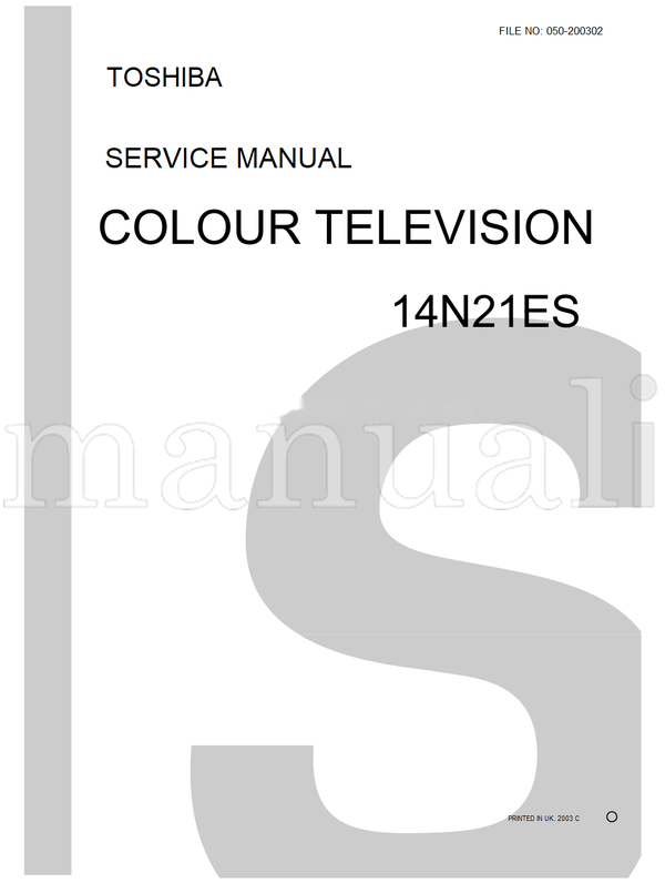 Toshiba 050-200302 14N21ES (35 pages) TV Service Manual