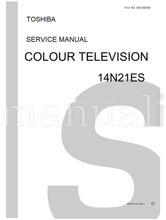 Toshiba 050-200302 14N21ES (35 pages) TV Service Manual