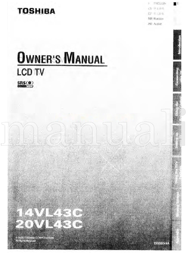 Toshiba 14VL43C (28 pages) TV Operating Manual