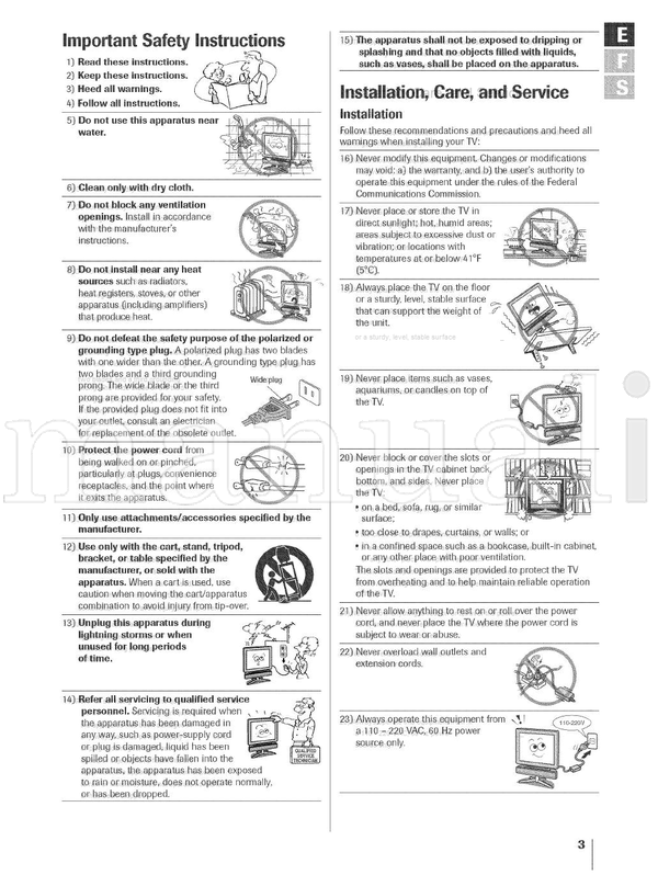 Toshiba 14VL43U (32 pages) TV Operating Manual