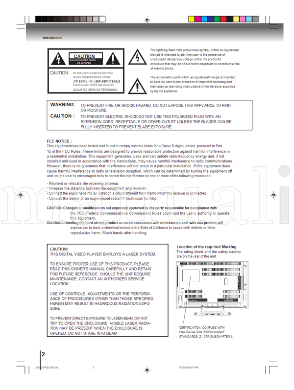 Toshiba 15DLV76 J5X00221A (60 pages) TV Operating Manual