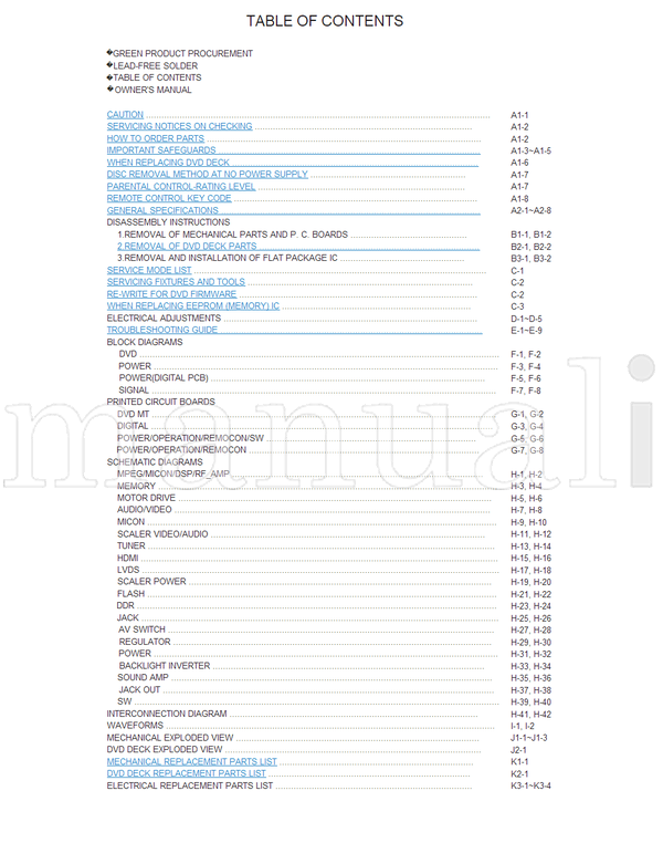 Toshiba 810-200882GR 15LV505 (100 pages) TV/DVD Combo Service Manual