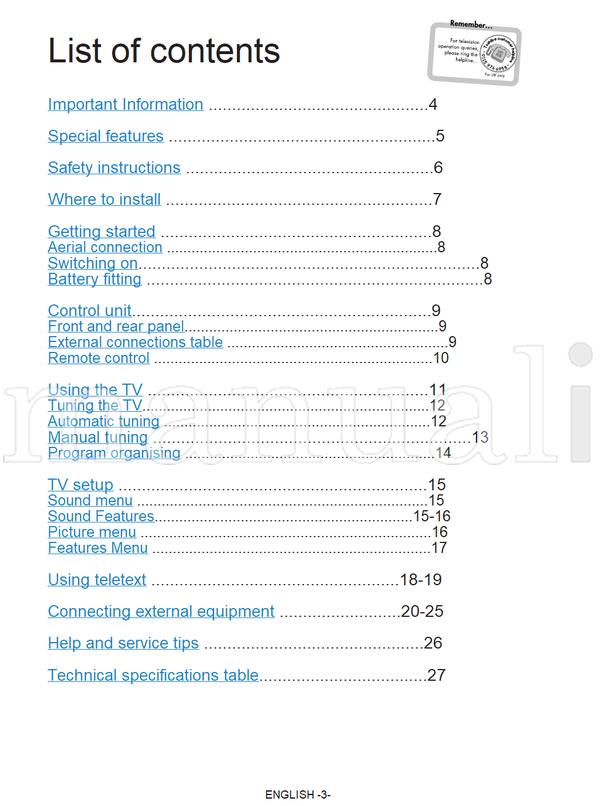 Toshiba 15VL63 (27 pages) TV Operating Manual