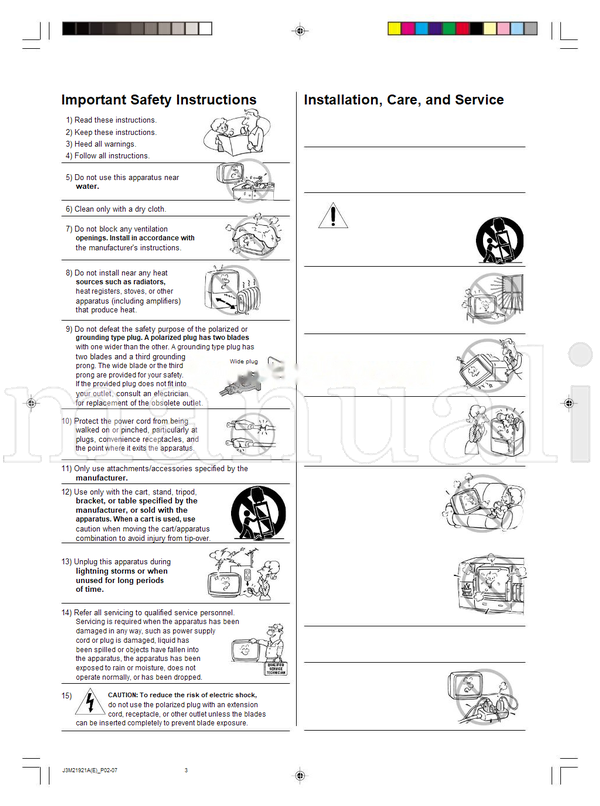 Toshiba 19A25 (15 pages) TV Operating Manual