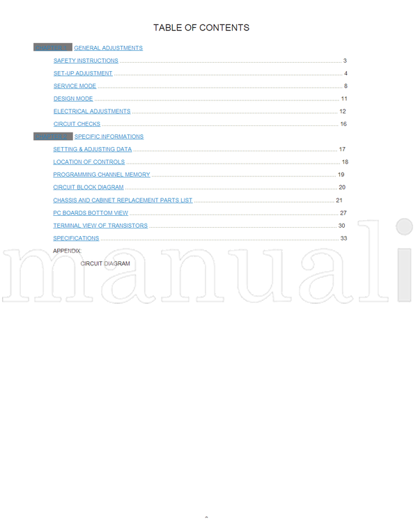 Toshiba 19A30 (43 pages) TV Service Manual