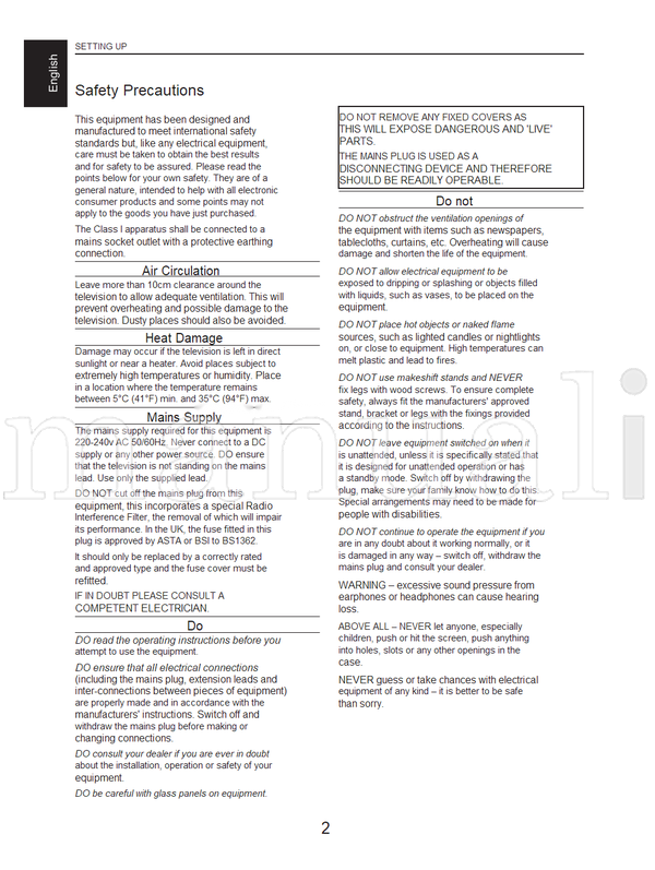 Toshiba AV60*P* (39 pages) TV Operating Manual