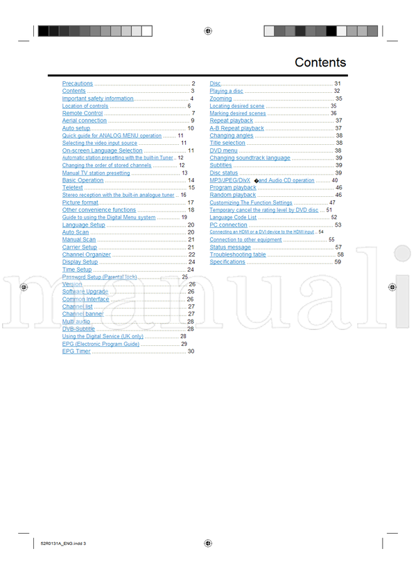 Toshiba 19DV615DG 19DV616DG 22DV615DG 22DV616DG 26DV615DG 110806 (60 pages) TV Operating Manual