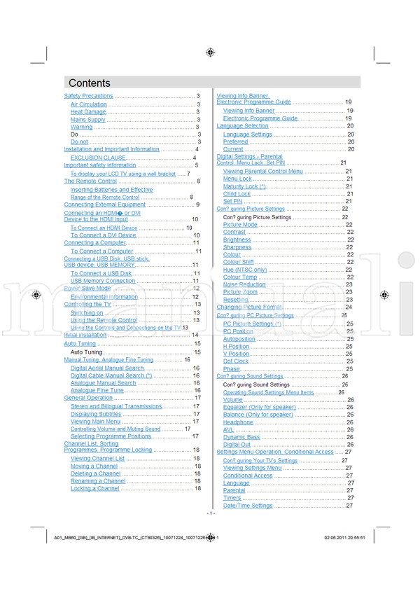 Toshiba 19EL833B Series (44 pages) TV Operating Manual