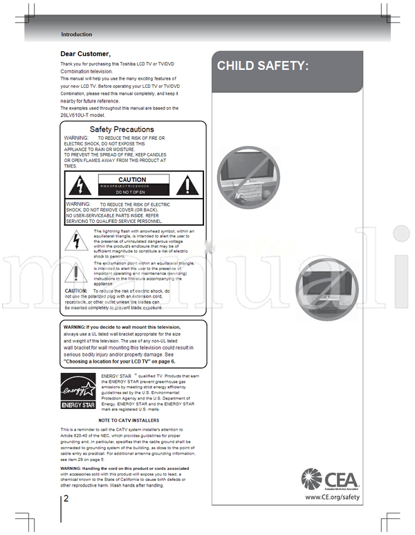 Toshiba 19LV610U-T 22LV610U-T 22LV611U-T 26LV610U-T (80 pages) TV/DVD Combo Operating Manual