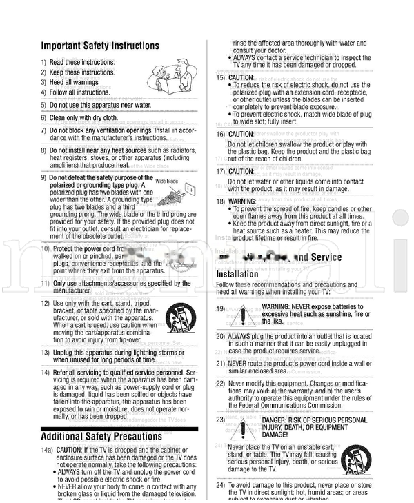 Toshiba 19SL410U (62 pages) TV Operating Manual