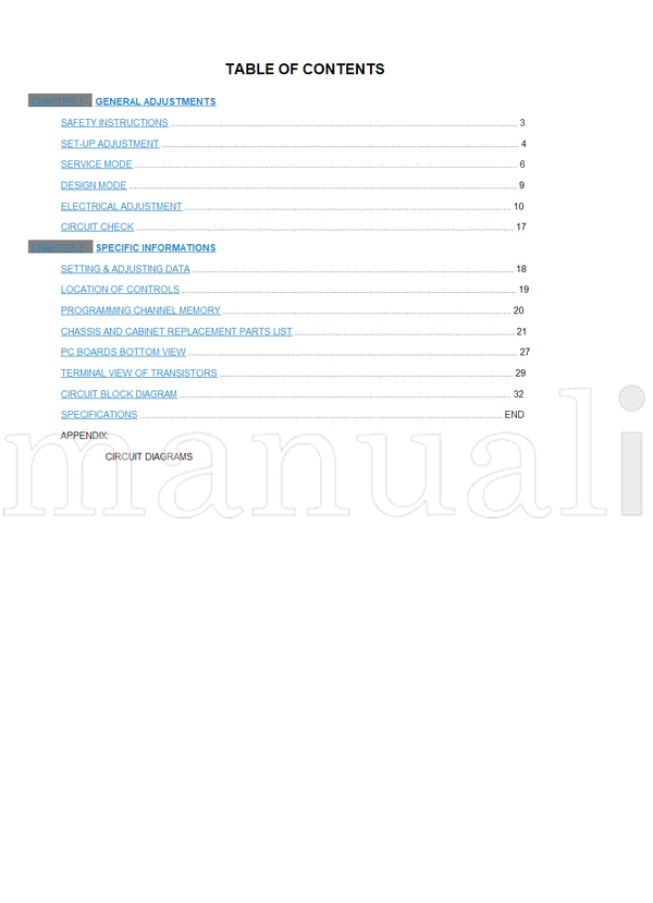 Toshiba 040-200116 20A1VX (32 pages) TV Service Manual