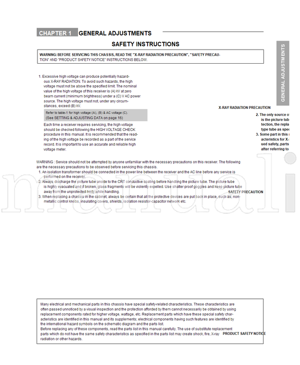 Toshiba 060-200111 20A3E (50 pages) TV Service Manual